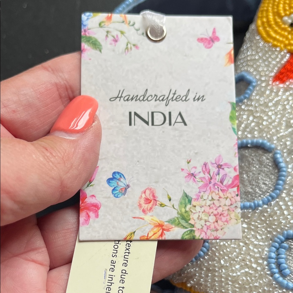 NWT Handcrafted In India Duck Embroidered Shoulder Bag - Picture 11 of 14